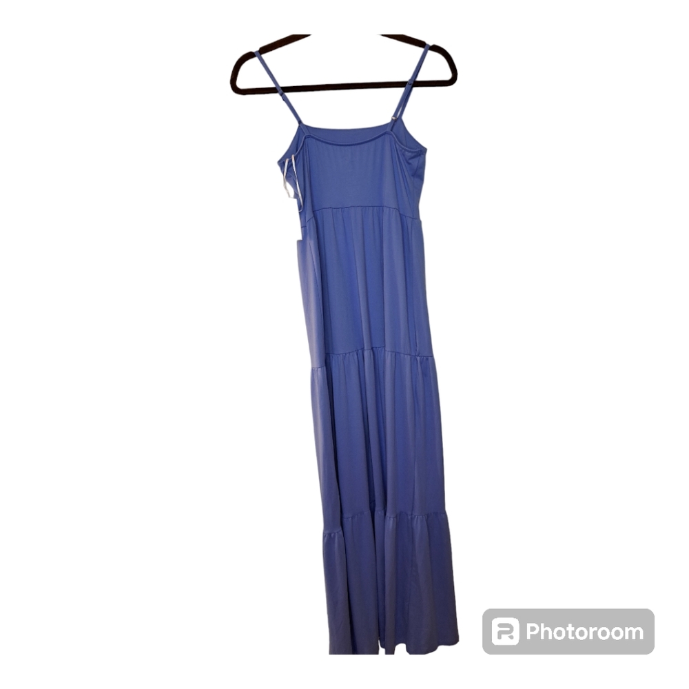 SO Little Beach Cover Up Maxi Dress Baby Blue Ocean Color Tier w/ Straps XS NWT - Picture 10 of 10